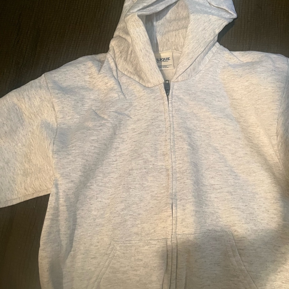 Kids Light Gray Zip-Up Hoodie